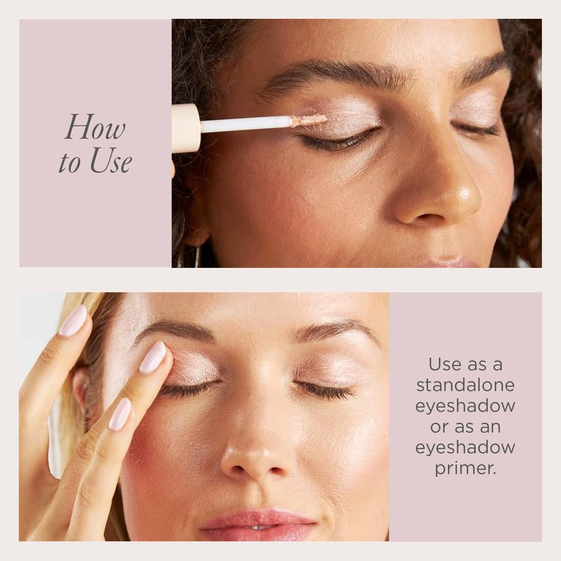 PÜR MINERALS Creamy Eyeshadow & Primer with Peptides, On Point Tint (Satin) - Buildable, Cream-to-Powder Formula for Light to Medium Coverage - Shimmery, Crease-Resistant Shades- Long-Lasting