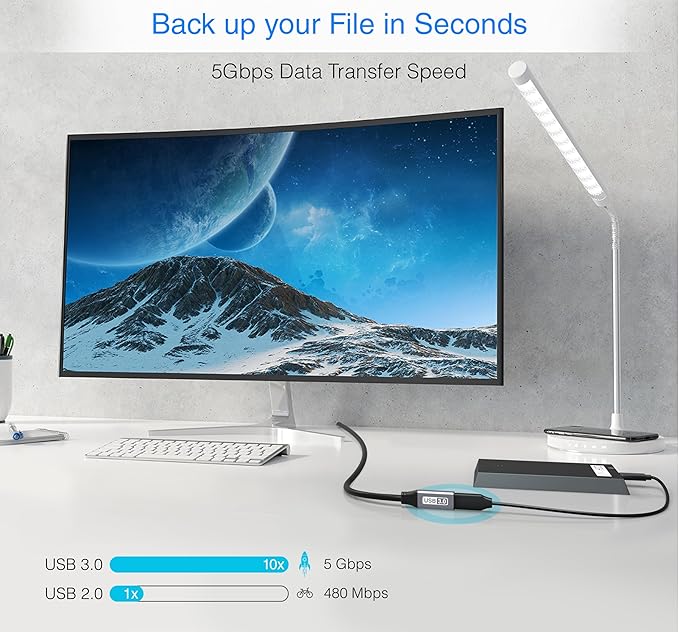 BlueRigger Active USB 3.0 Extension Cable 10FT (5 Gbps USB Extender Cord) - Long USB Extension Cable for Webcam, VR Headset, Printer, Hard Drive, Keyboard, Mouse