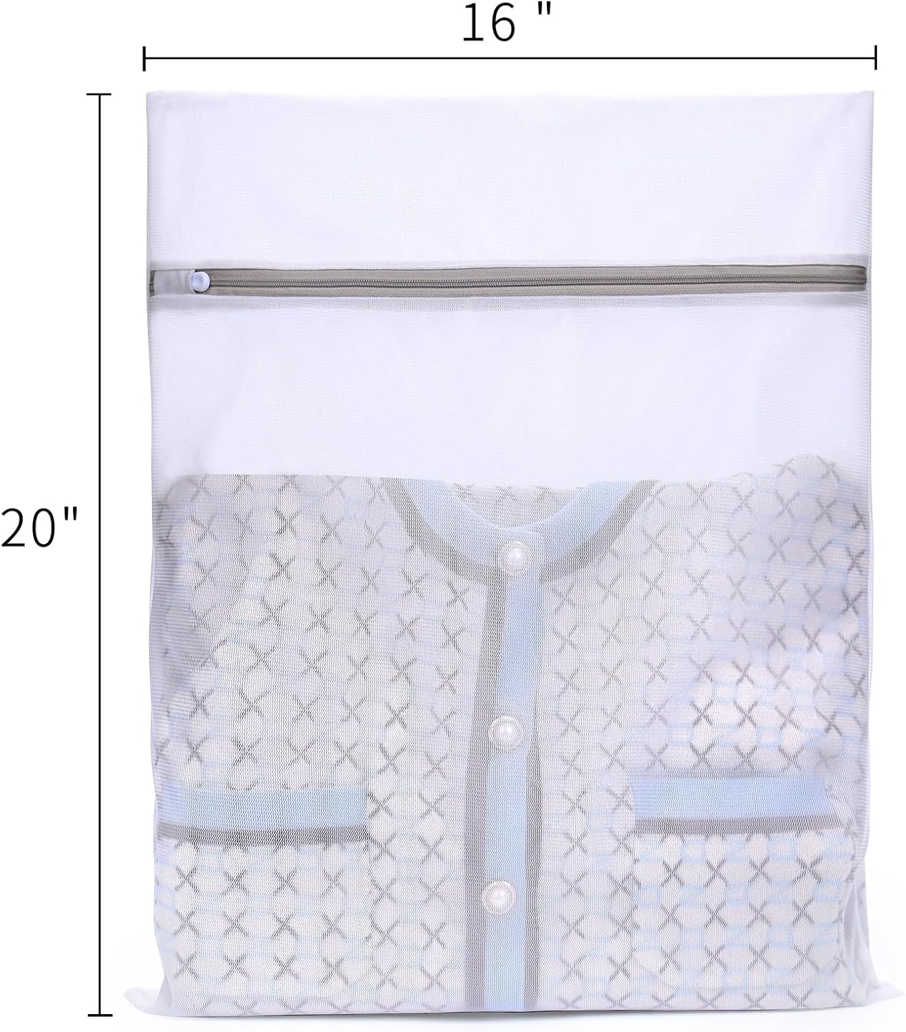 Muchfun Durable Fine Mesh Laundry Bags - 4 Pcs for Delicates | 16 x 20 Inches (Large Size)