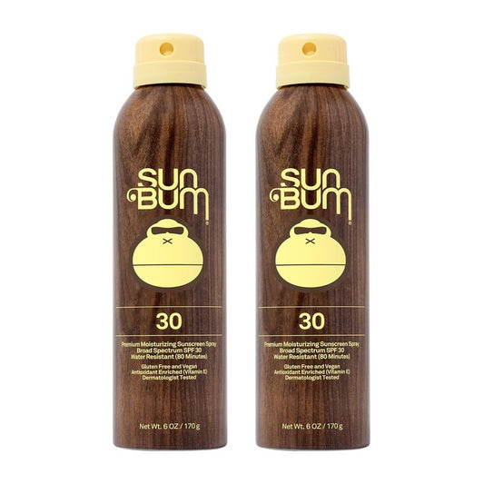 Sun Bum SPF 30 Sunscreen Body Spray - Moisturizing Broad Spectrum Protection with Vitamin E - 6 oz (Pack of 2)