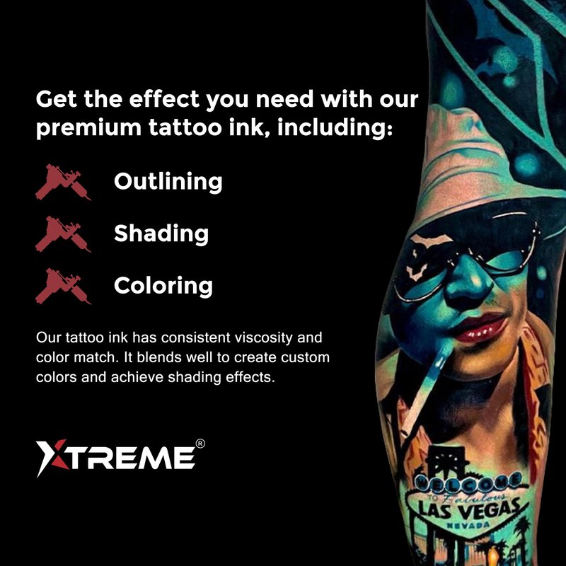 Xtreme Tattoo Ink, Versatile Medium Viscosity for Precision Tattooing, Rich Hue, Quick Healing, Water Based and Premium Quality, Highest Safety Standards - Ready-to-Use Tattoo Ink (Lining white, 4 oz)
