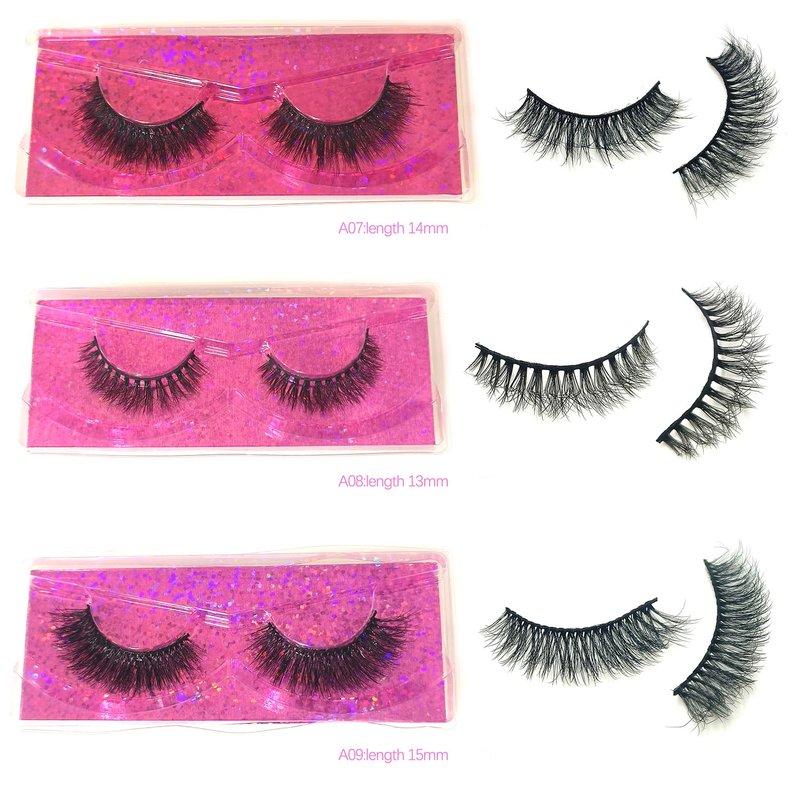 U-Hotmi Natural Look Fluffy Eye Lashes, Faux 3D Mink Lashes 10 Styles Eyelashes Wholesale(30 Pairs)