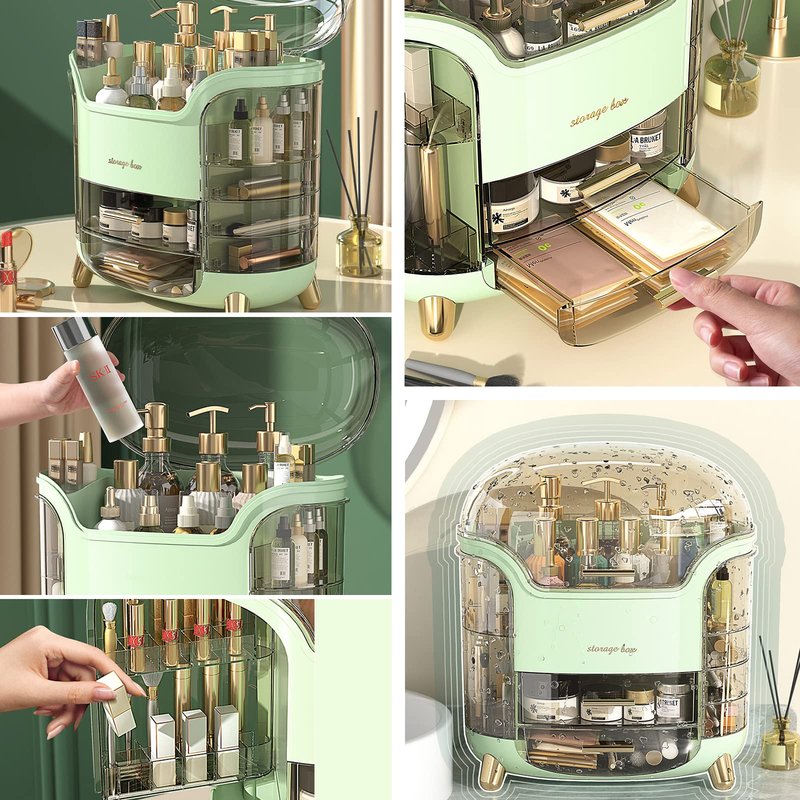 Omeily Upgrade Large Makeup Organizer Countertop Vanity Organizer Cosmetic Organizer Makeup Storage Box Bathroom Counter Organizer Perfume Skincare Organizers Gift Women Clear Design Easy Visibility