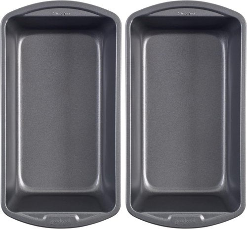 GoodCook Nonstick Loaf Pan - 9 x 5-Inch Heavy-Duty Bakeware with Easy-Clean Coating | Set of 2, Gray