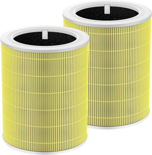 LEVOIT Core 600S Pet Care Replacement Filter - 2 Pack for Enhanced Air Purification | Yellow