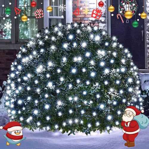 JMEXSUSS 360 LED Net Christmas Lights - Waterproof Connectable 12ft x 5ft with Remote | 8 Modes for Outdoor Decorations