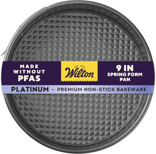 Wilton Platinum Non-Stick Springform Pan | Ideal for Cheesecakes, Pizzas & Bread Puddings - 9 x 2.7 Inch, Scratch Resistant