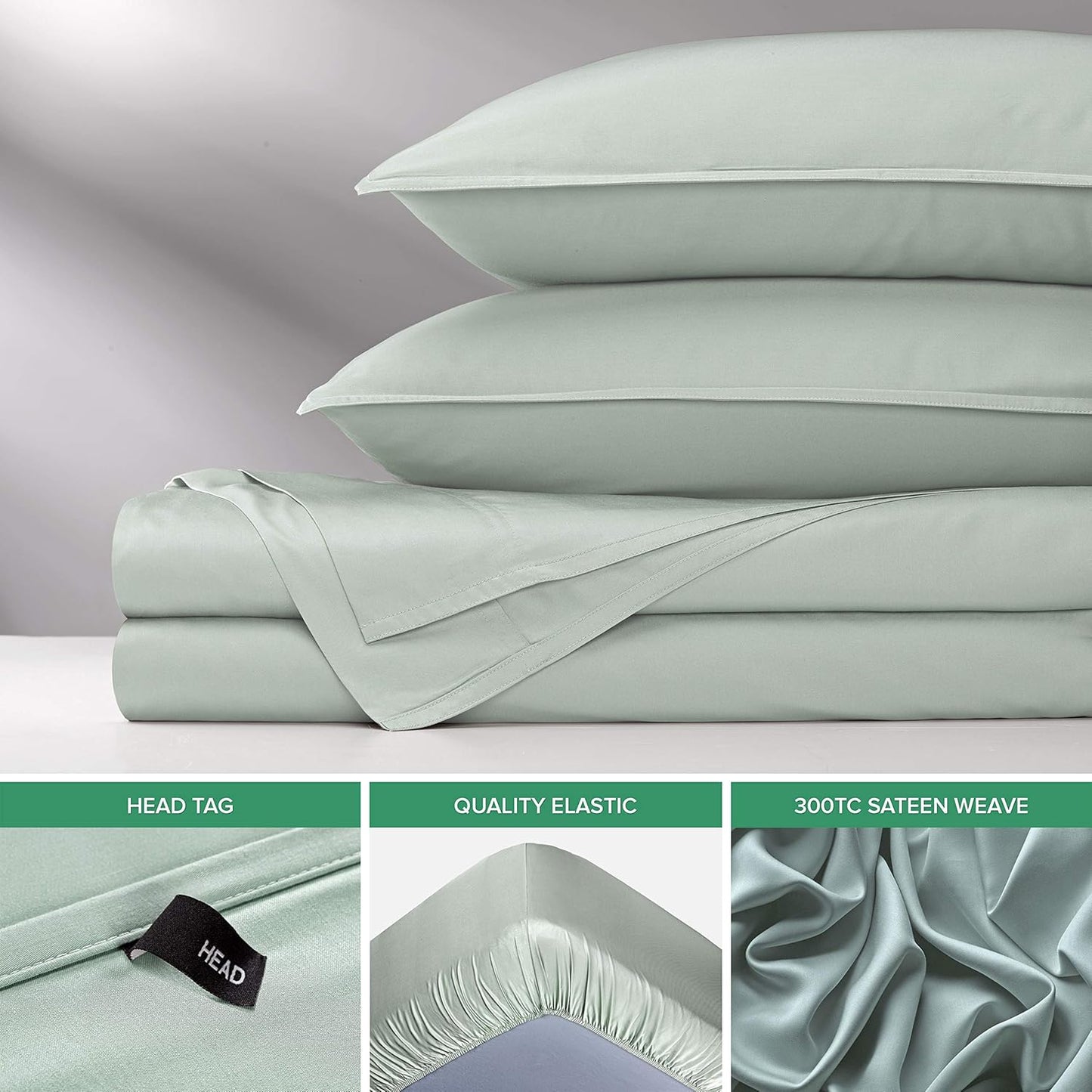Pure Bamboo Twin XL Sheets - Luxuriously Soft & Cooling 100% Organic Viscose Bed Sheet Set | Sea Glass Color