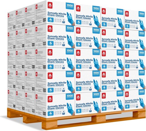 London Labs Synsafe 4 Mil Blue Nitrile Exam Gloves - Disposable, Latex-Free & Powder-Free, Extra Strong