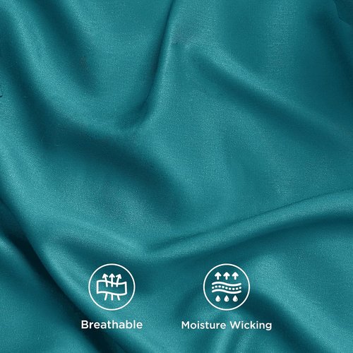 Bedsure Queen Sheet Set - Cooling Rayon Bamboo Sheets | Breathable, Soft & Deep Pocket Up to 16 Inches - Turquoise