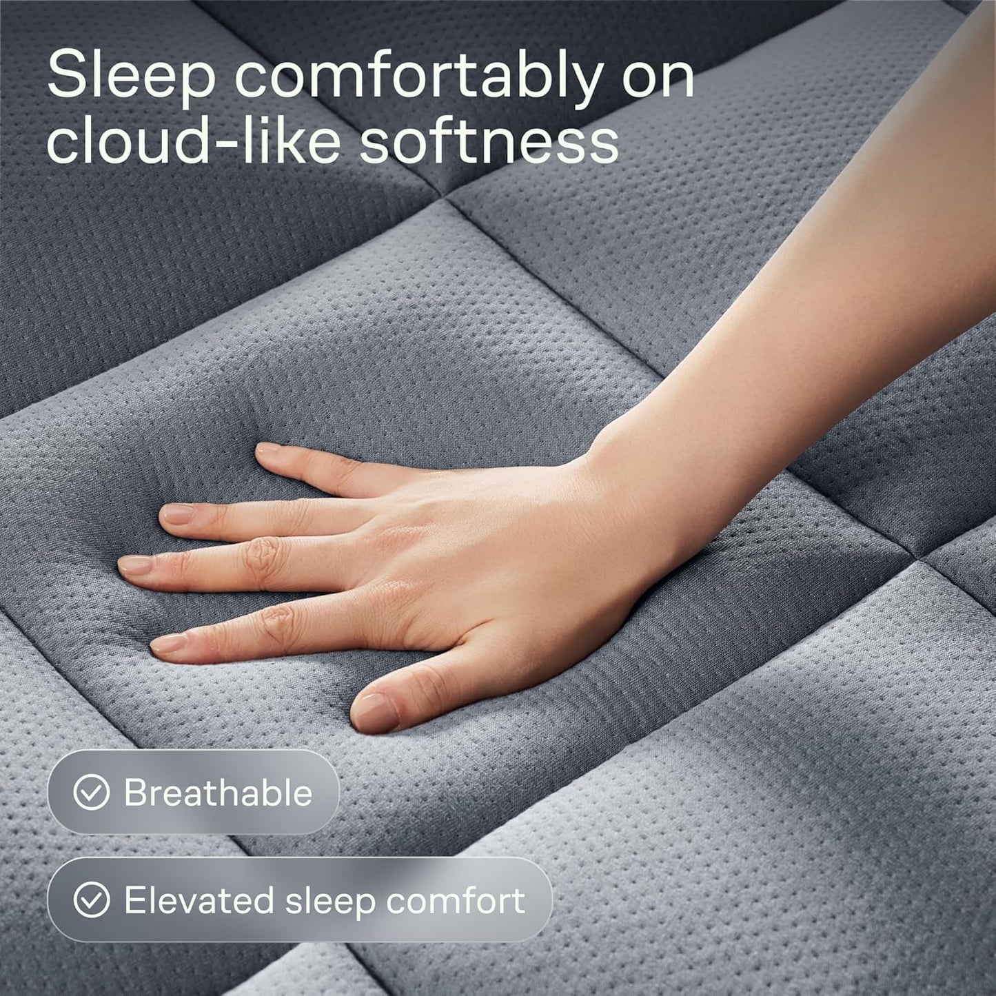 Niagara Ultra Soft Full XL Mattress Topper - Bamboo Viscose Pillow Top for Back Pain Relief | Naturally Cooling, Gray