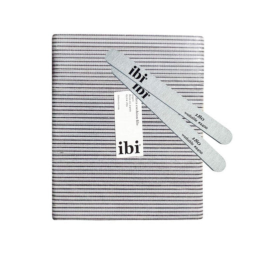IBI 180 Zebra Cushion File | Grit 180/180 | Washable Nail File (50PCS)