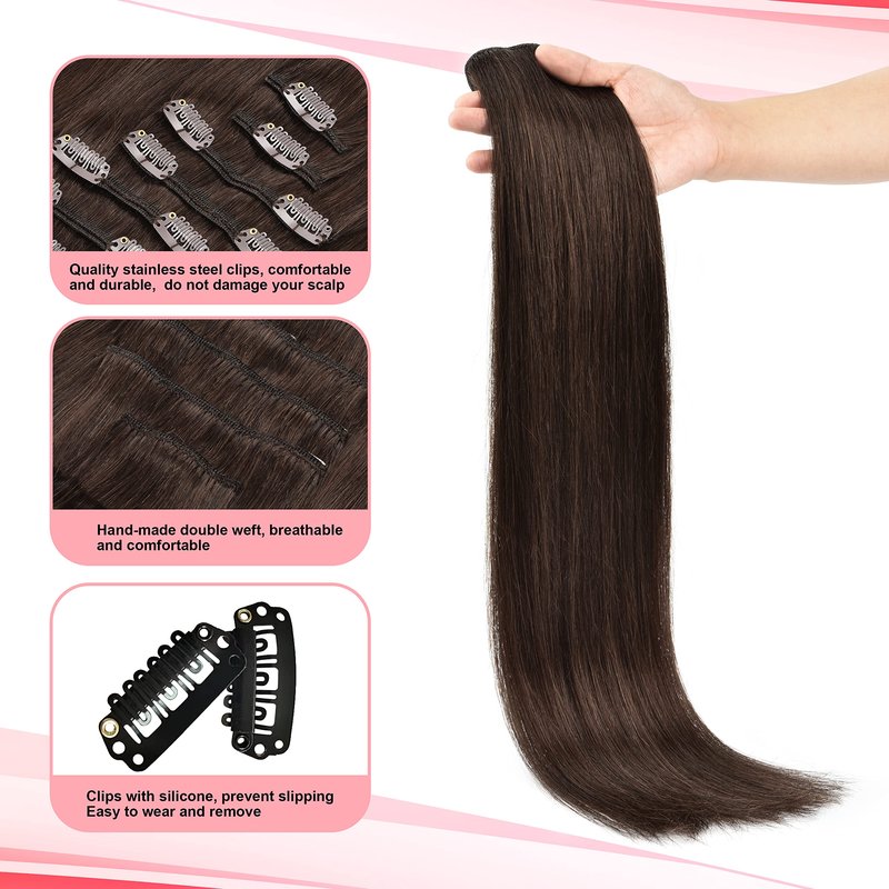 Invisible Clip in Hair Extension Human Hair Black Women 70g 7pcs 16clips Natural Hair Clip ins For Black Women 18inch Clip in Extensions Real Human Hair