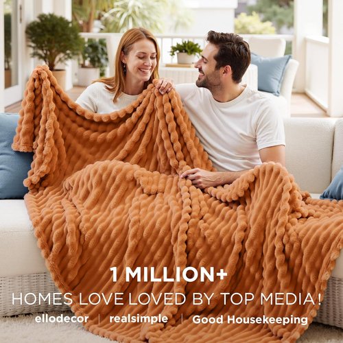 Bedsure GentleSoft King Blanket - Cozy Orange Fall Throw, Perfect for Couch & Bedroom, 108x90 Inches