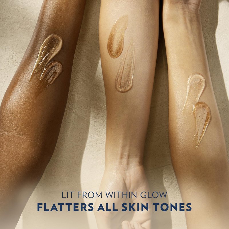 Vaseline Glazed and Glisten Golden Hour Body Gel Oil Glow Vanilla Cocoa Shimmering with Ultra-Hydrating Lipids and 100% Pure Cocoa Butter, 6.8 Oz