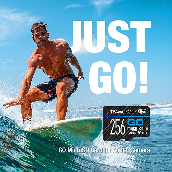TEAMGROUP GO Card 128GB x 5 Pack MicroSDXC UHS-I U3 V30 4K for Action Cameras & Drone High Speed Flash Memory Card with Adapter for Outdoor Sports&Vlog, 4K Shooting,GoPro&Insta360&DJI TGUSDX128GU363
