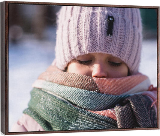 P&L ART Personalized Canvas Prints - Transform Your Photos into Stunning Wall Art | 20x24 Walnut Frame