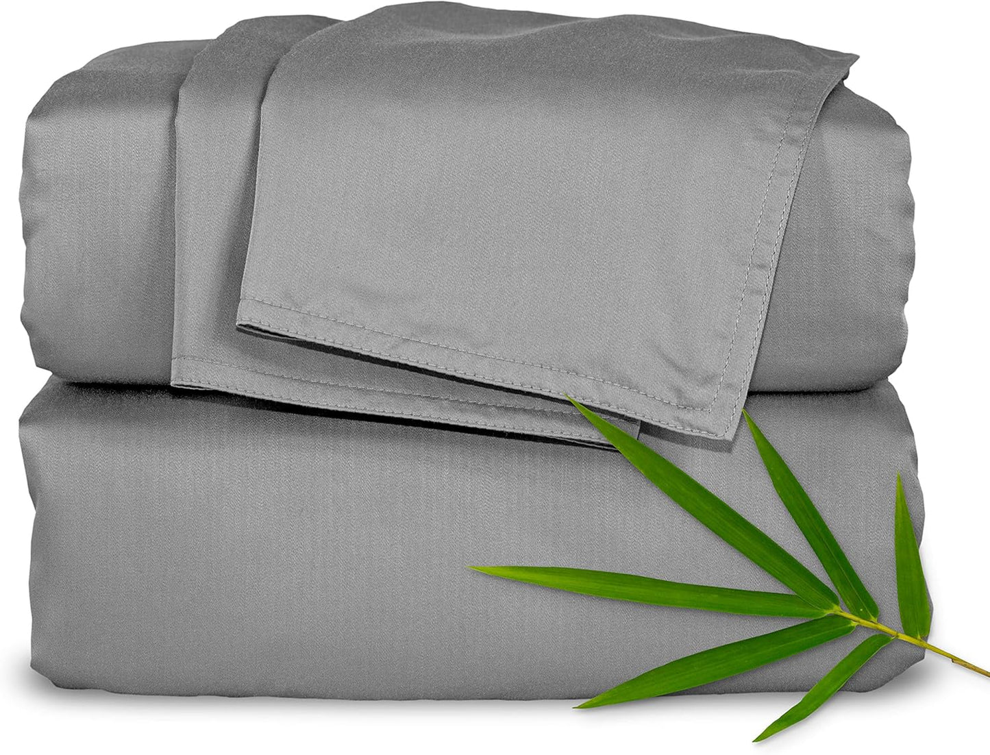 Pure Bamboo California King Sheets - 100% Organic Viscose Bed Sheet Set, Soft & Cooling, Stone Grey