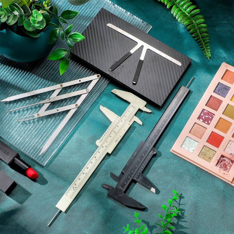 6 Pieces Eyebrow Measuring Ruler 3-point Positioning Permanent Makeup Symmetrical Tool Eyebrow Golden Ratio Caliper Ruler Microblading Gauge Ruler Measuring Tool for Eyebrow Brow Artists Makeup