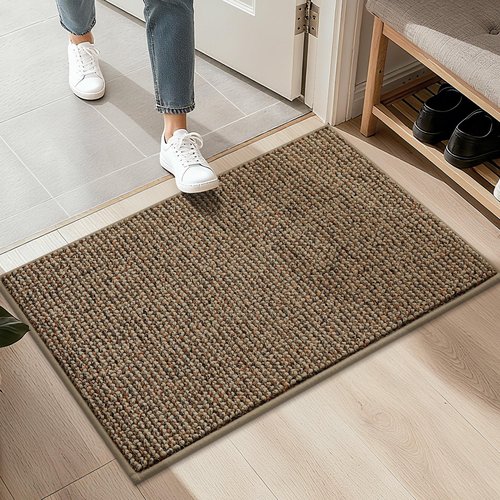 BEQHAUSE 20"x32" Entryway Rug Indoor Door Mat Non-Slip Washable, Hallway Rugs Absorbent & Stain Resist Hall Carpet Runner Rugs for Entryway, Front Door Floor Mats Laundry Room Rugs for Entry, Taupe