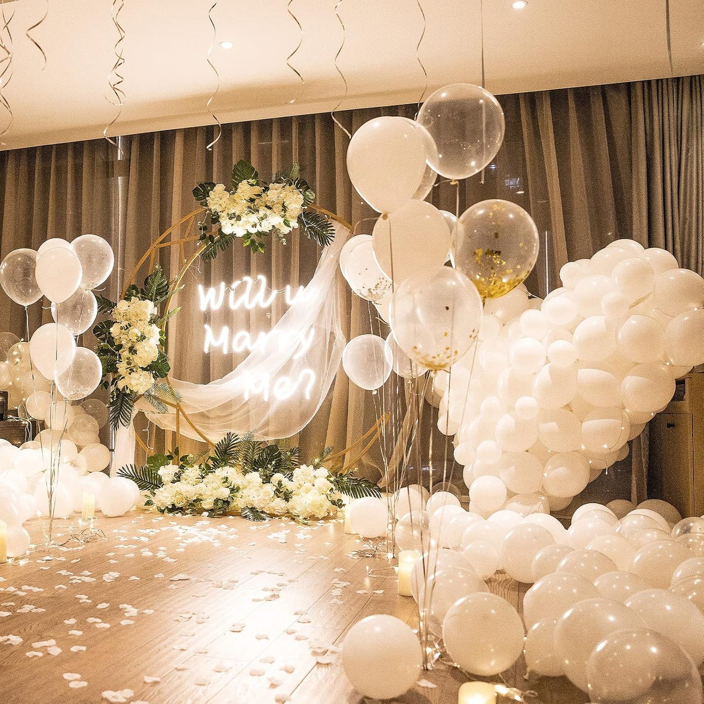 White Balloons | 18 Inch Large Latex Helium Balloons for Weddings, Birthdays & Baby Showers