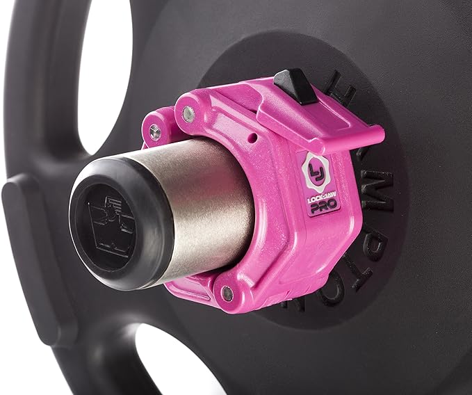 Lock-Jaw PRO 2 Barbell Collars Olympic Barbell Clamps 2 Pcs – Heavy Duty Bar Clamps for 2” & 50mm Olympic Bars – Secure Weight Bar Clamps for Strength Training & Home Gym Accessories – Pink