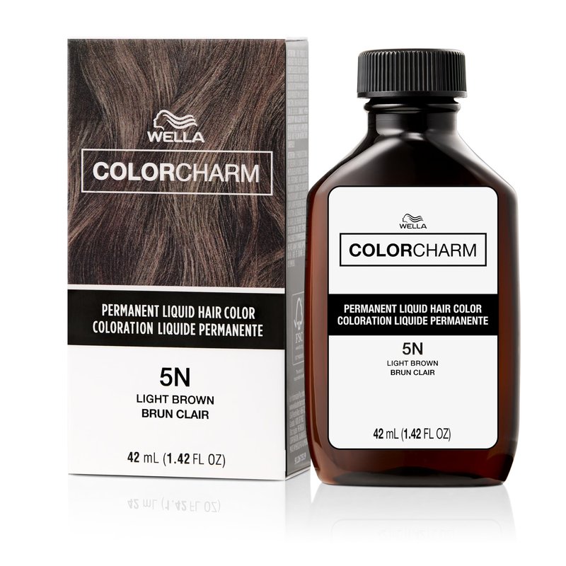 COLORCHARM Permanent Liquid Hair Color | 5N Light Brown | Up to 100% Gray Coverage | 1.42 Fl Oz