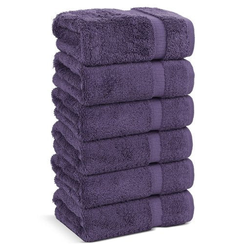 Chakir Turkish Linens | Hotel & Spa Quality 100% Cotton Premium Turkish Towels | Soft & Absorbent (6-Piece Hand Towels, Plum)