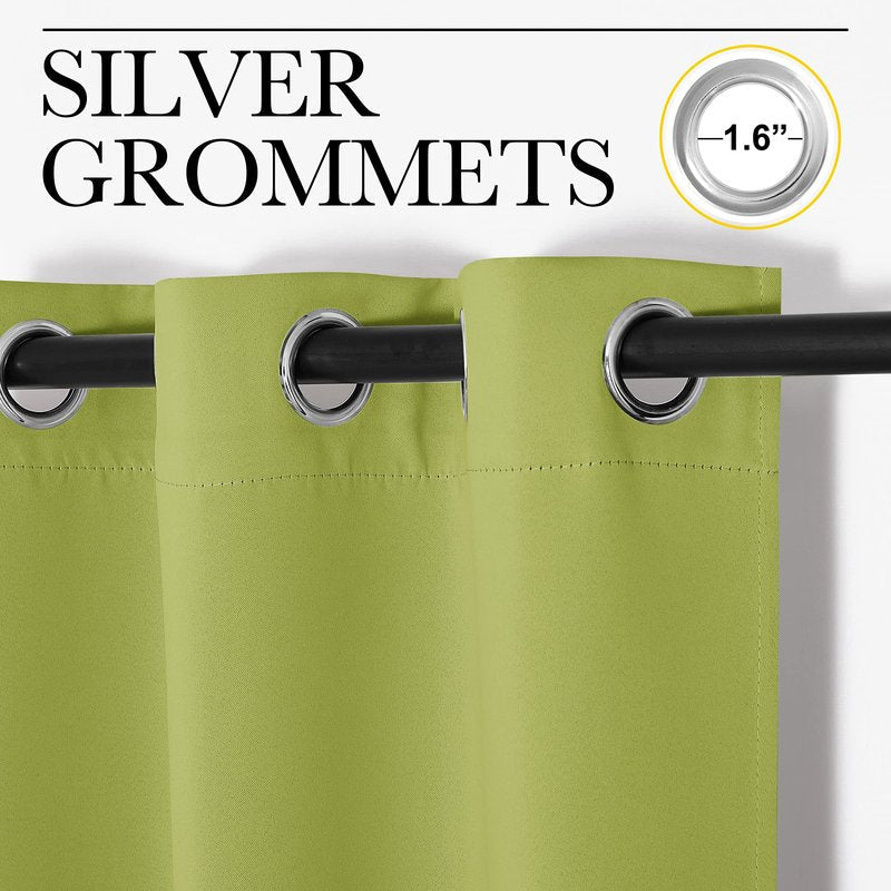 NICETOWN Fresh Green Blackout Curtains 96 inches Length for Living Room, 2 Panels, 55" Wide, Thermal Insulated Long Drapes for Large Window