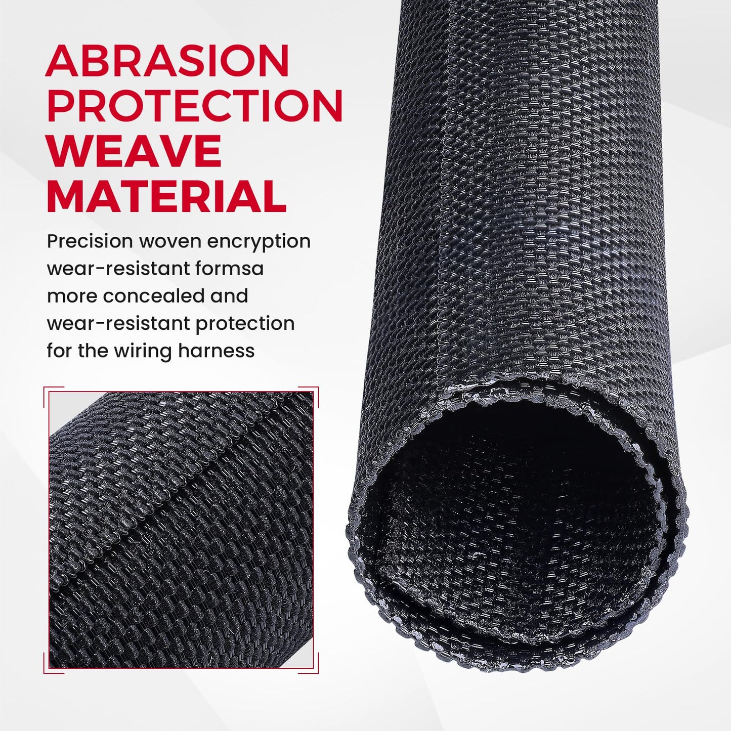 Automotive Wire Sheathing Split Wire Loom Braided Mesh Woven Cable Sleeve for Wires/Cable Cord Protector (1/4" - 28 Feet)