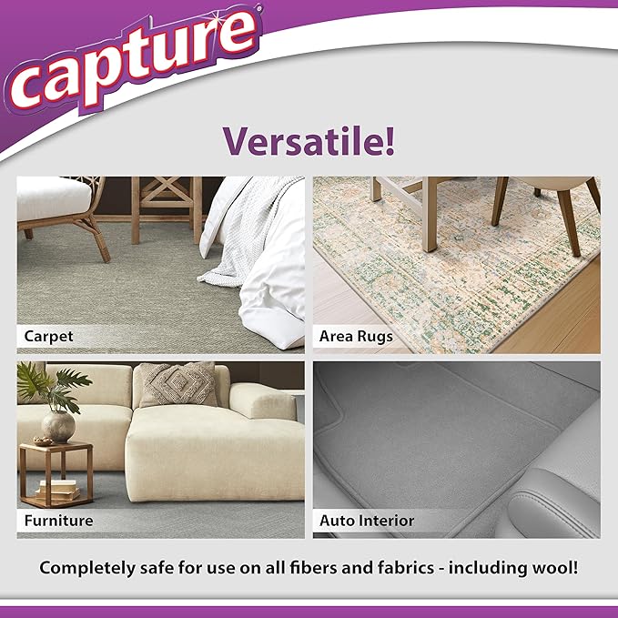 Capture Pre-Mist Soil Release for Carpet Dry Cleaner - Carpet Cleaning Pre Spray - Loosen Juice, Coffee & Wine Spill and Tough Rug Stains Eliminator - Multi-Purpose Cleaning Essentials - 24oz (2 Pack)