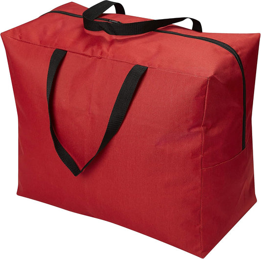 ProPik Holiday Ornaments Storage Bag - Tear-Proof Polyester, 15” x 9.8” x 18.1”, Red with Handles