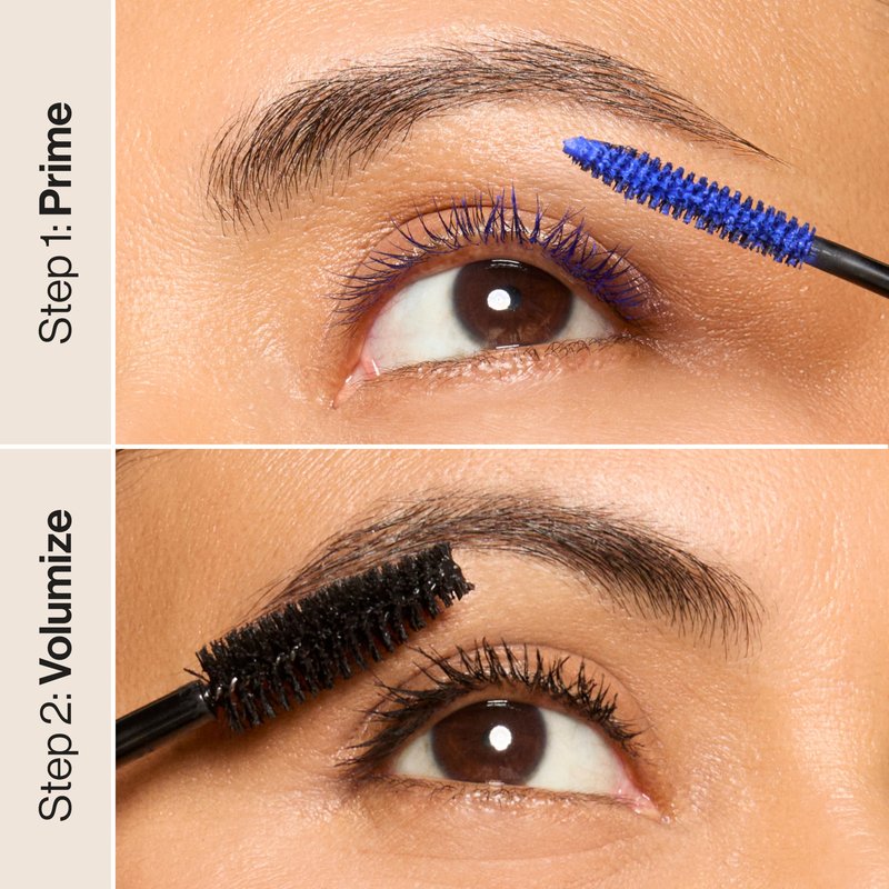 Honest Beauty 2-in-1 Extreme Volume Clean Mascara, Bold Lash Primer with Castor Oil, Maximum Curl, Vegan, Safe for Sensitive Eyes, Black, .27 fl oz