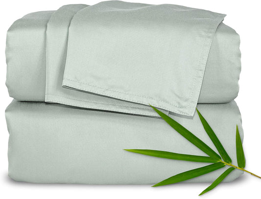 Pure Bamboo Twin XL Sheets - Luxuriously Soft & Cooling 100% Organic Viscose Bed Sheet Set | Sea Glass Color