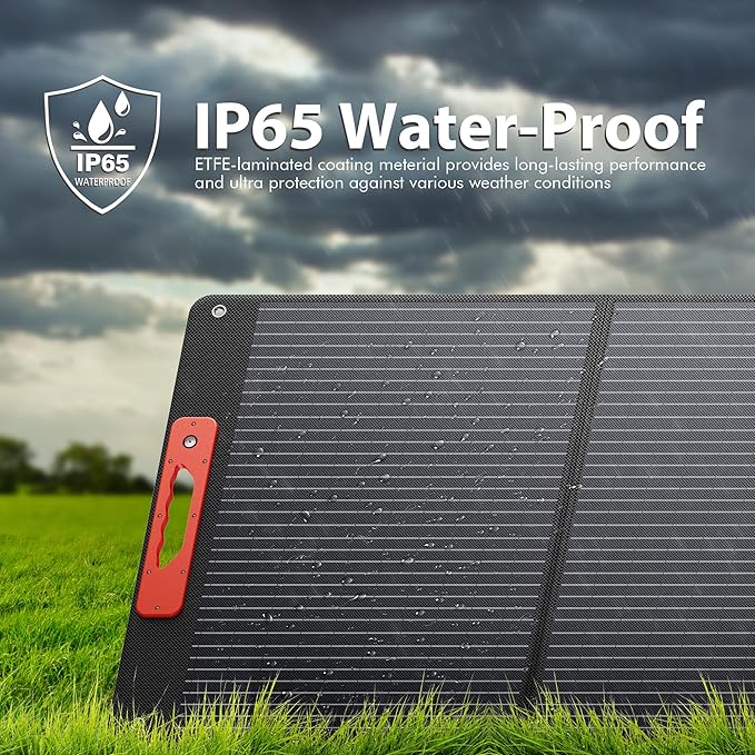 240W Portable Solar Panels for Power Station, Monocrystalline ETFE Foldable Solar Panel Charger with QC3.0 USB/Type-C, 20V DC Output Adjustable Kickstand for Outdoor Camping, RV