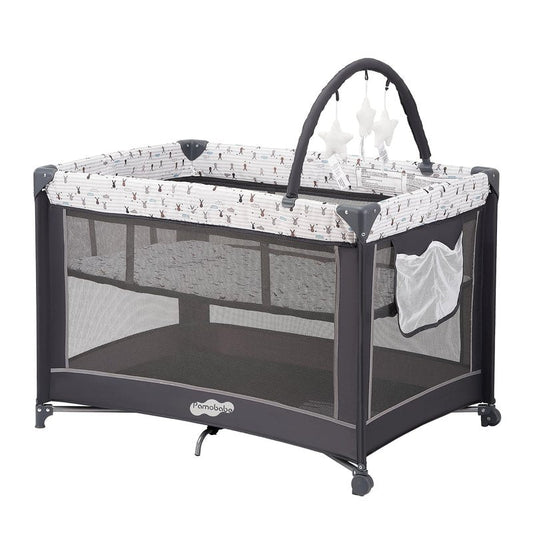 Pamo Babe Pack and Play with Bassinet, Portable Playard for Baby