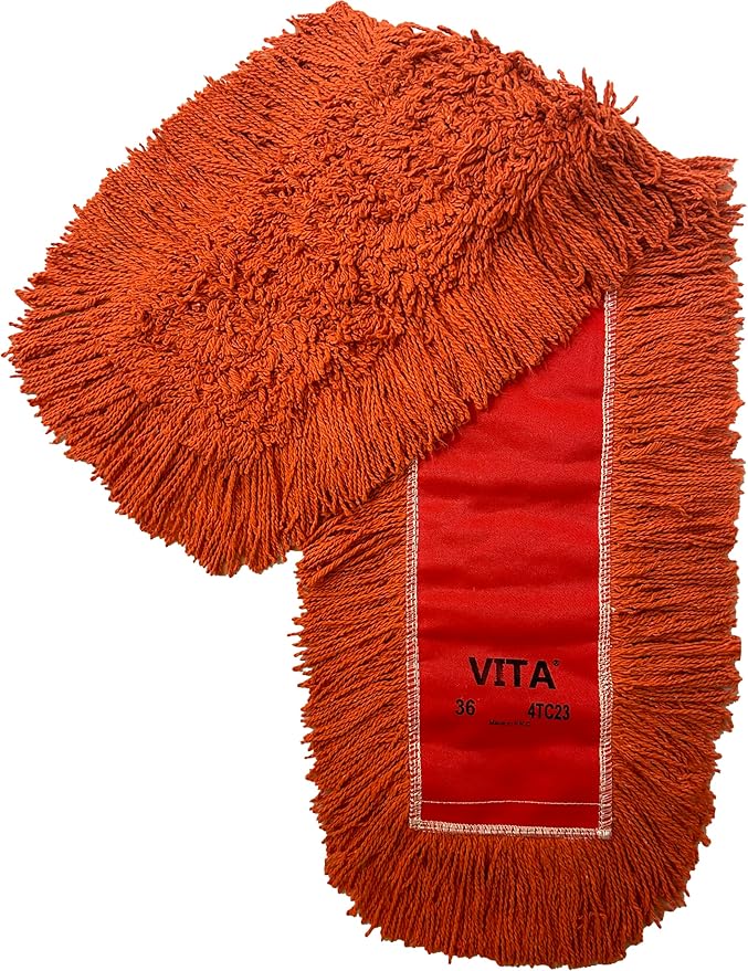 Ultimate Dust Mop Kit: Industrial-Grade Performance, Heavy-Duty Frame, Telescopic Handle - Orange 48 Inch