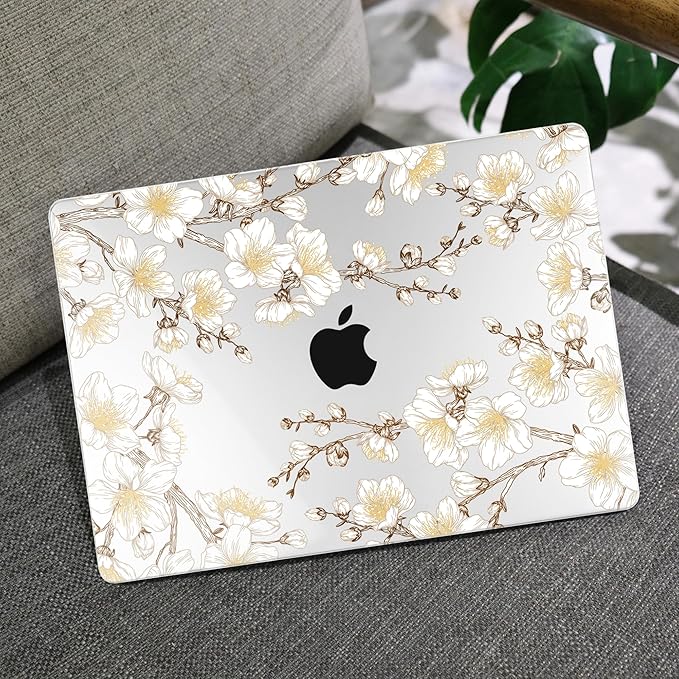 MEEgoodo Case for M5/M4/M3/M2 MacBook Air 13 inch 2026 2025 2024 2022, Fit Model A3449/A3240/A3113/A2681, Case Compatible with MacBook Air 13.6-inch, Cherry Branches