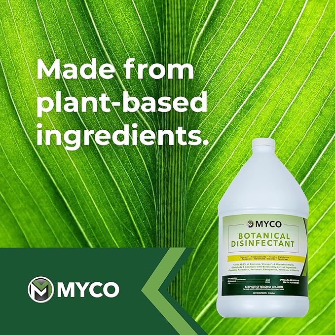Myco Botanical Disinfectant Cleaner â Natural Plant-Based Ready-to-Use EPA-Registered Disinfectant Spray for Mold, Mildew, Germs, Bacteria & Viruses â Safe for Home & Commercial Use, 4 Gallon