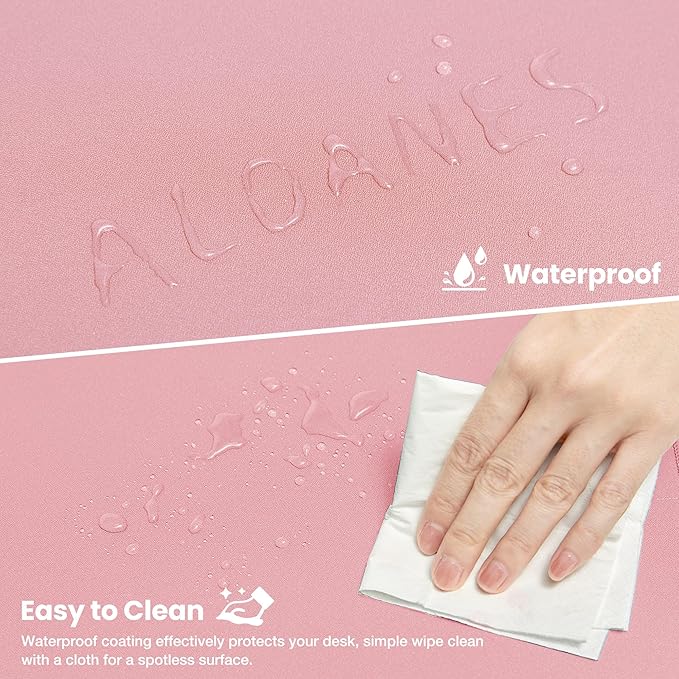 ALOANES Waterproof Mouse Pad with Durable Stitched Edge, Gaming Keyboard, Non-Slip Rubber Base Mouse Mat, Extended Desk pad for Gamer, Office& Home, Dark Rose Mousepad 3XL(35.43"x15.74"x0.12")