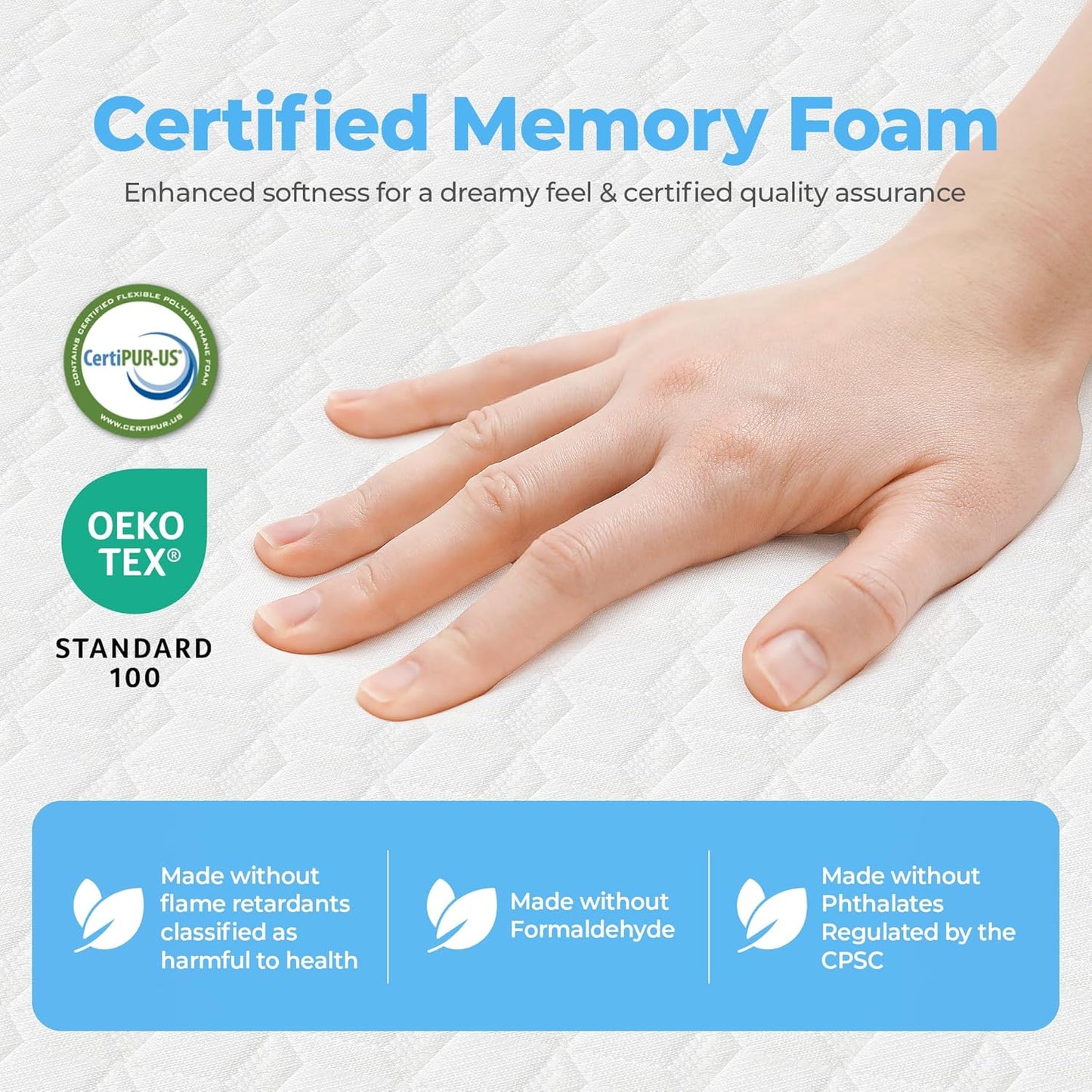 Neo Sleep Twin XL Cooling Memory Mattress - Pressure Relief & Comfort | Medium Firm, CertiPUR-US Certified, 6 Inch