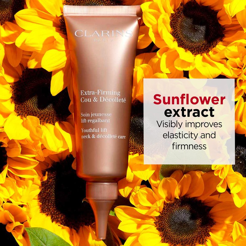 Clarins Extra-Firming Neck and Décolleté Cream | Award-Winning | Anti-Aging Moisturizer | Visibly Firms, Smoothes and Lifts | Minimizes Appearance Of Wrinkles | Targets Dark Spots | 2.5 Ounces