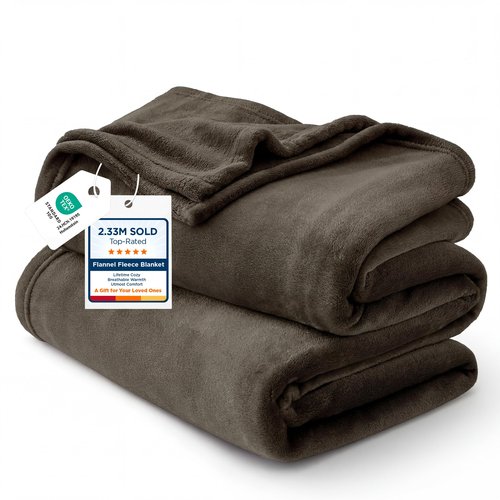 Bedsure GentleSoft Fleece Blankets Queen Size Brown - Bed Blanket Soft Lightweight Plush Fuzzy Cozy Luxury Microfiber, 90x90 inches
