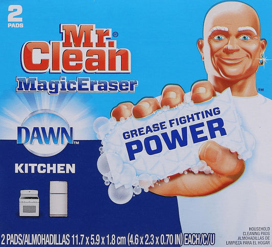 Mr. Clean Magic Eraser - Kitchen Cleaning Pads with Durafoam | 2 Count for Effortless Cleaning