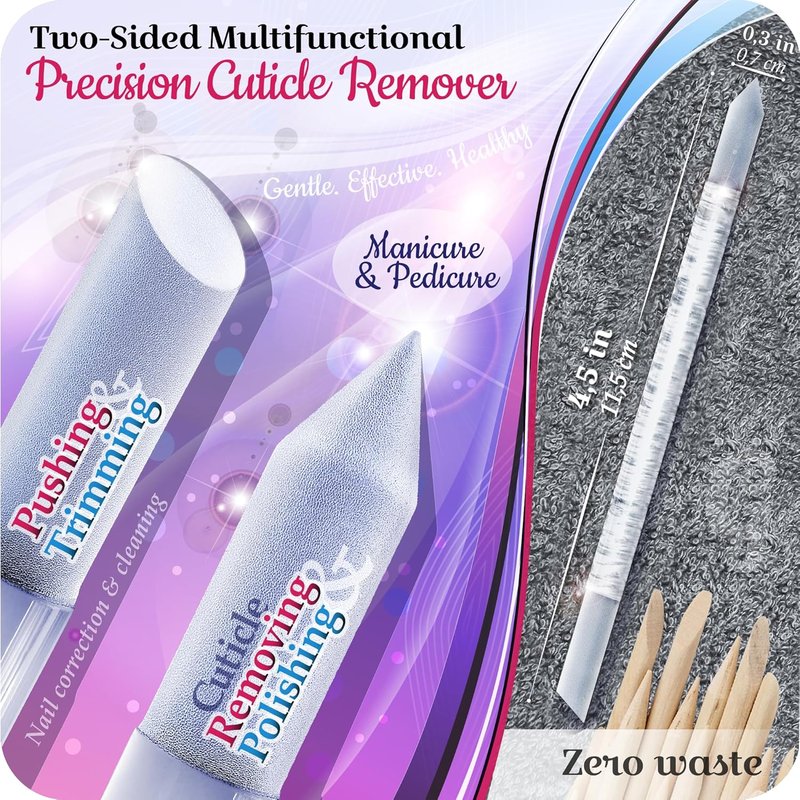 Czech Glass Nail File Set - Professional Multifunctional Nail Shiner & Callus Remover | Etched Surface, Durable Design