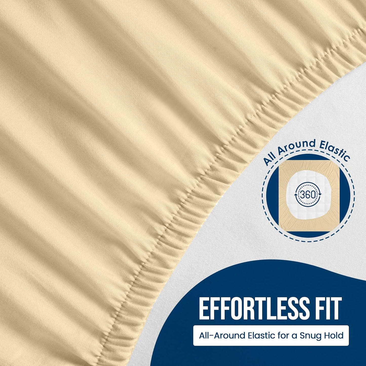 Utopia Bedding Full Size Mattress Protector - Waterproof Terry Cover with Deep Pockets | Soft & Breathable Beige