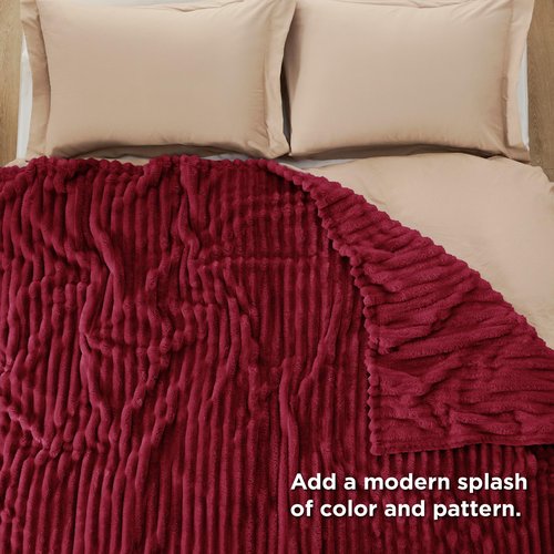 Bedsure GentleSoft Red Blanket for Couch - Cozy Soft Blankets for Women, Cute Small Throws for Girls, 90x90 Inches