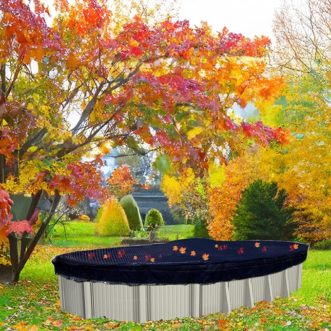 In The Swim 16' x 32' Oval Leaf Net Cover for Above Ground Swimming Pools - Removes Leaves, Sticks, and Small Debris from Your Winter Cover