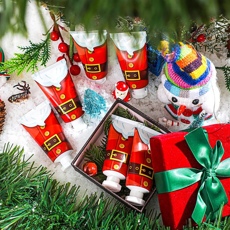 Heigble 30 Pcs Holiday Hand Cream Bulk Winter Gifts for Women Christmas Party Favors Mini Hand Lotion Set 1.1 Fl oz Travel Size for Dry Skin Women Mom Coworkers(Santa Belt)