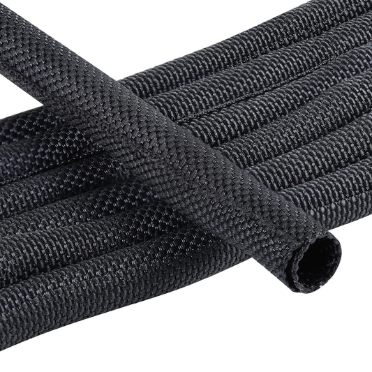 Automotive Wire Sheathing Split Wire Loom Braided Mesh Woven Cable Sleeve for Wires/Cable Cord Protector (1/4" - 28 Feet)